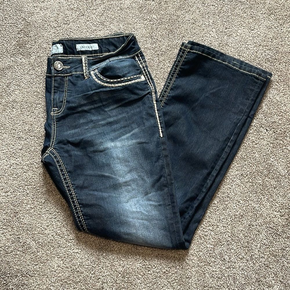 Daytrip Lyra Bootcut Curvy Fit Bling Pockets Blue Jeans Women’s Size 40L